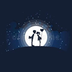 Влюбленные при луне