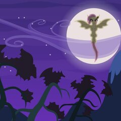 Фея на фоне луны