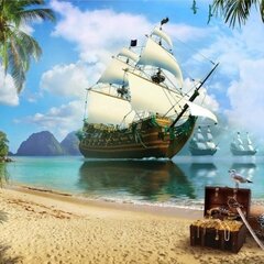 Пиратский корабль на открытом рейде