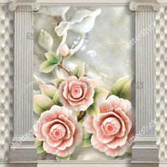 Розы между колоннами