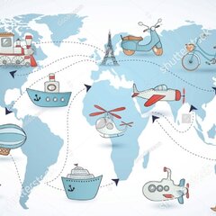 Детская голубая карта мира