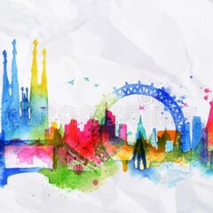 Достопримечательности акварелью