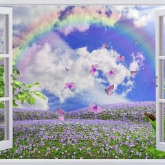 Летающие бабочки за окном