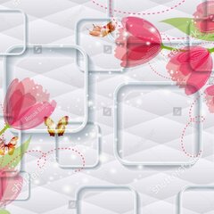 3D Тюльпаны в стиле акварель