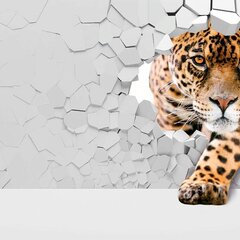  3D Леопард ломающий стену
