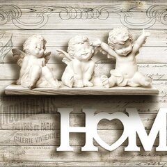 3D Стильная полка Home с ангелами на стене