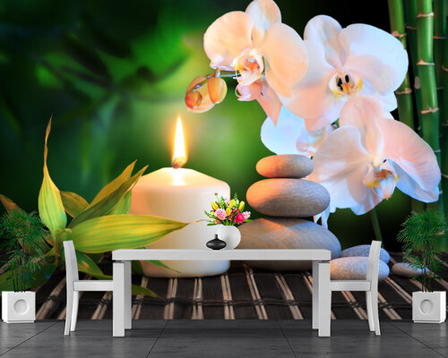 Композиция для СПА с орхидеей и свечой