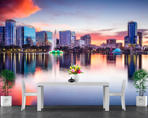 Большой город на рассвете Большой город на рассвете