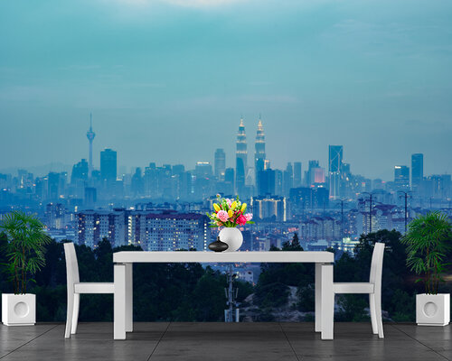 Утренний город вдали Утренний город вдали