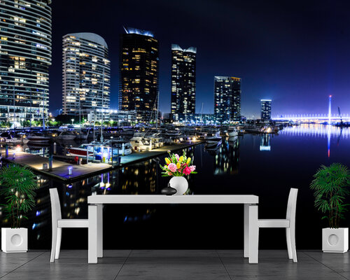 Ночной город у реки Ночной город у реки