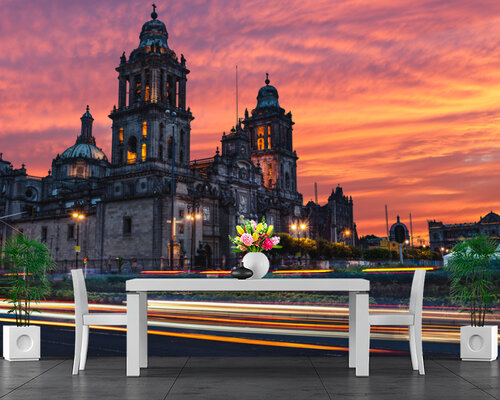 Полыхающий закат над городом Полыхающий закат над городом