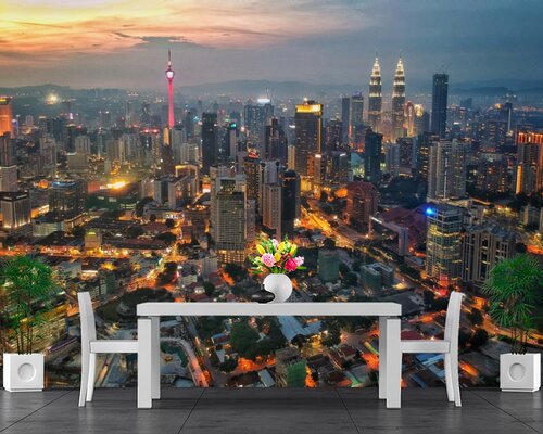 Ночной город в огнях Ночной город в огнях