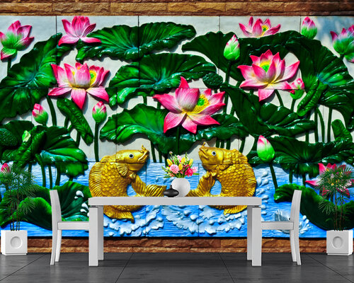 Барельеф с лотосами Барельеф с лотосами