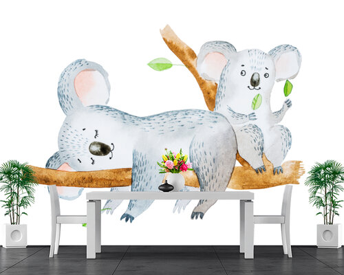 Коалы на ветке Коалы на ветке