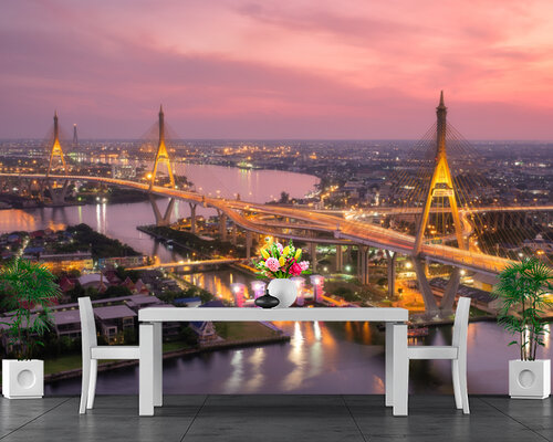 Розовое небо над городом Розовое небо над городом