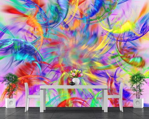 Абстракция с разноцветными перьями Абстракция с разноцветными перьями