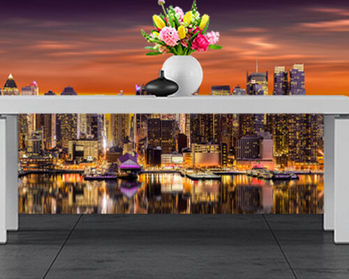 Оранжевое небо над городом Оранжевое небо над городом