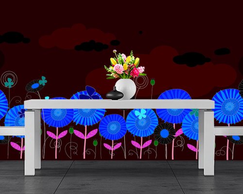 Ряд из желтых цветов Ряд из желтых цветов