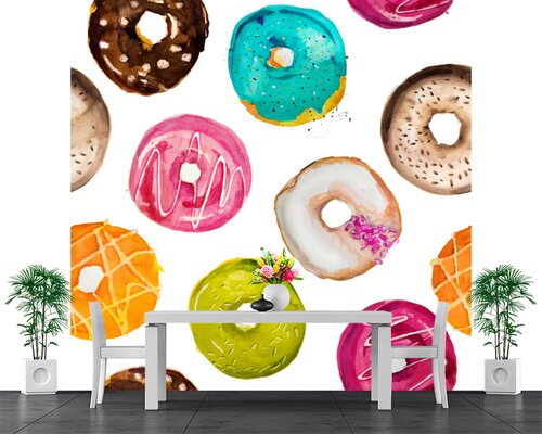 Разноцветные пончики Разноцветные пончики