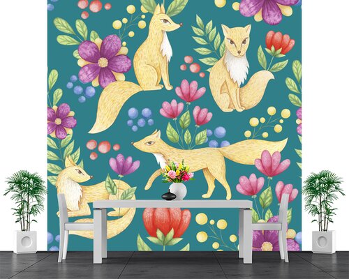 Лисички на бирюзовом фоне Лисички на бирюзовом фоне