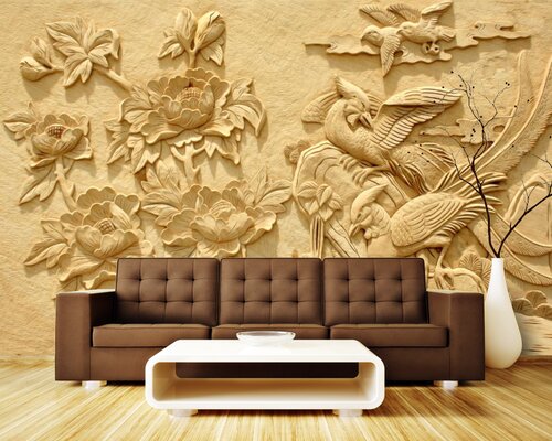 Барельеф. Цветы и птицы живущие в камне Барельеф. Цветы и птицы живущие в камне