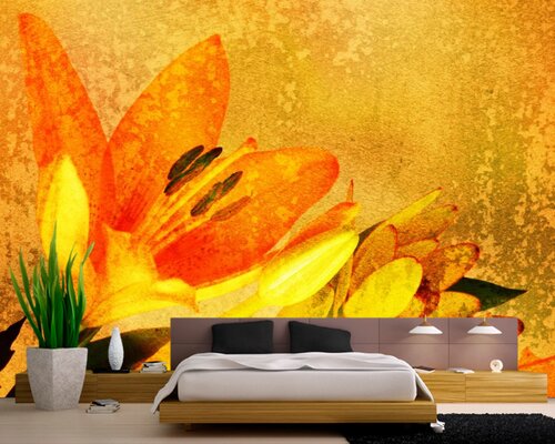 Желтые цветы на картине Желтые цветы на картине