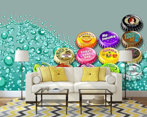 Разноцветные пробки на бирюзе Разноцветные пробки на бирюзе