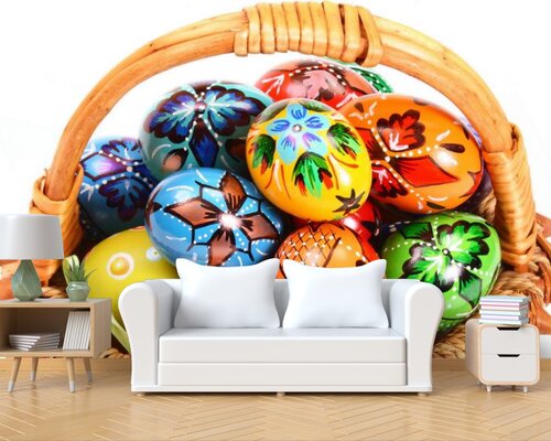 Корзинка с пасхальными яйцами Корзинка с пасхальными яйцами