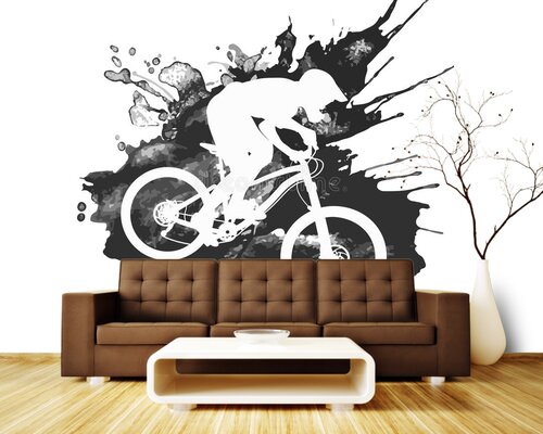 Контур велосипедиста на черном Контур велосипедиста на черном