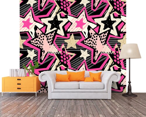 Граффити из звезд в розовом цвете Граффити из звезд в розовом цвете