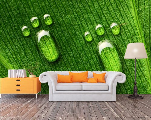 Капли шагают на зеленом Капли шагают на зеленом