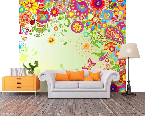 Сказочное панно с яркими цветочками Сказочное панно с яркими цветочками