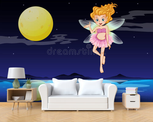 Девочка Фея и луна Девочка Фея и луна