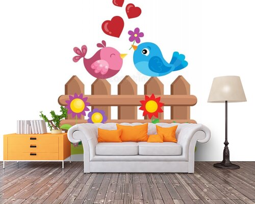 Влюбленные птички на заборе Влюбленные птички на заборе