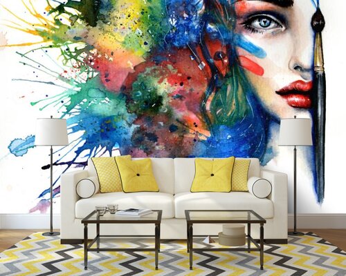 Девушка в брызгах красок Девушка в брызгах красок