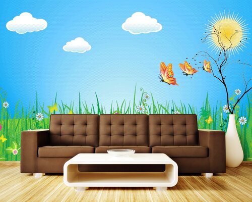 Сказочная поляна с бабочками Сказочная поляна с бабочками