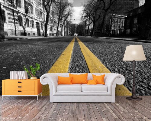 Разделительные полосы на улице Разделительные полосы на улице