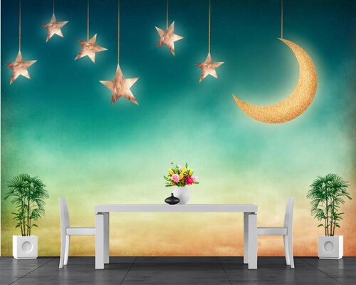 Яркие луна и звездочки Яркие луна и звездочки