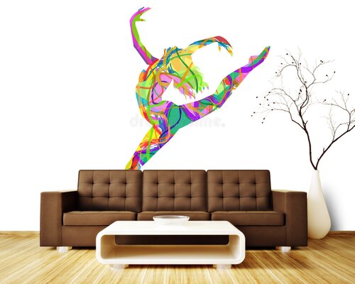 Векторный силуэт девушки в танце Векторный силуэт девушки в танце