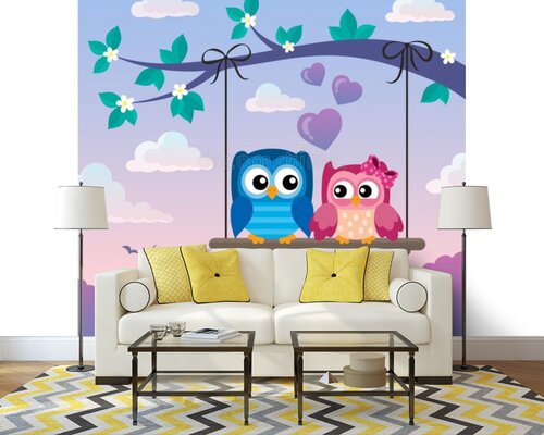 Маленькие совята на качелях Маленькие совята на качелях