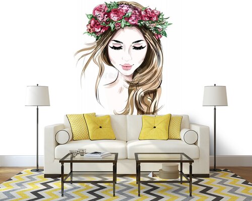 Венок и девушка Венок и девушка