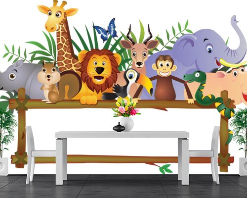 Лесные животные на скамейке Лесные животные на скамейке