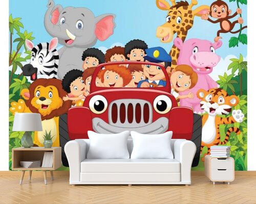 Поездка зверят на автомобиле Поездка зверят на автомобиле