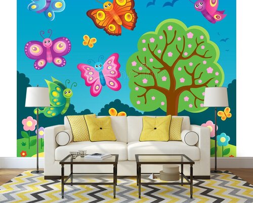 Яркие бабочки в лесу Яркие бабочки в лесу