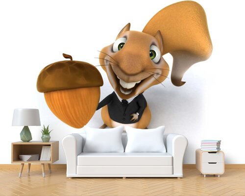 Счастливая белка с орехом Счастливая белка с орехом