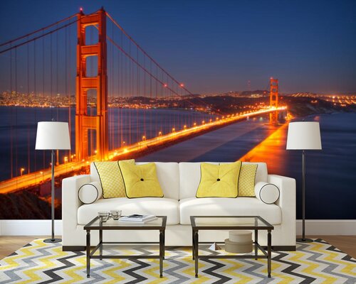 Подвесной красивый мост Подвесной красивый мост