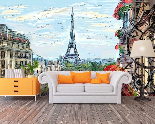 Нарисованный Париж ждет влюбленных Нарисованный Париж ждет влюбленных