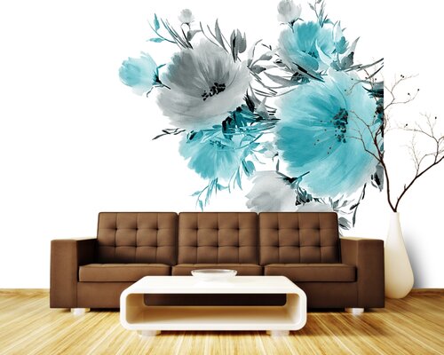 Цветы с бирюзой в стиле винтаж Цветы с бирюзой в стиле винтаж