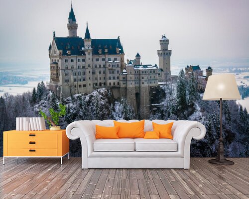 Замок на горе зимой Замок на горе зимой