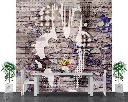 Молодежное граффити на стене Молодежное граффити на стене